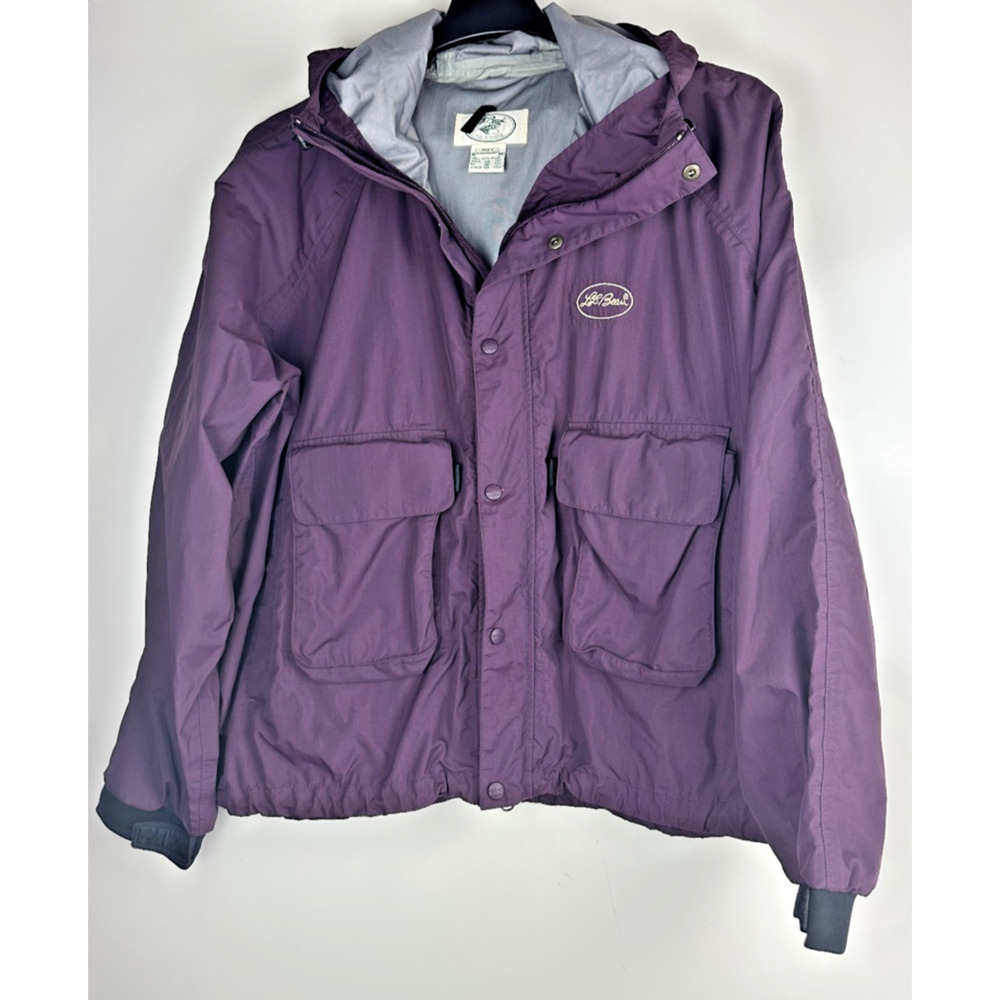 Vintage LL Bean Fly Fishing Hooded Wading Full Zip Cursive Logo Jacket Men's XXL - Picture 5 of 13